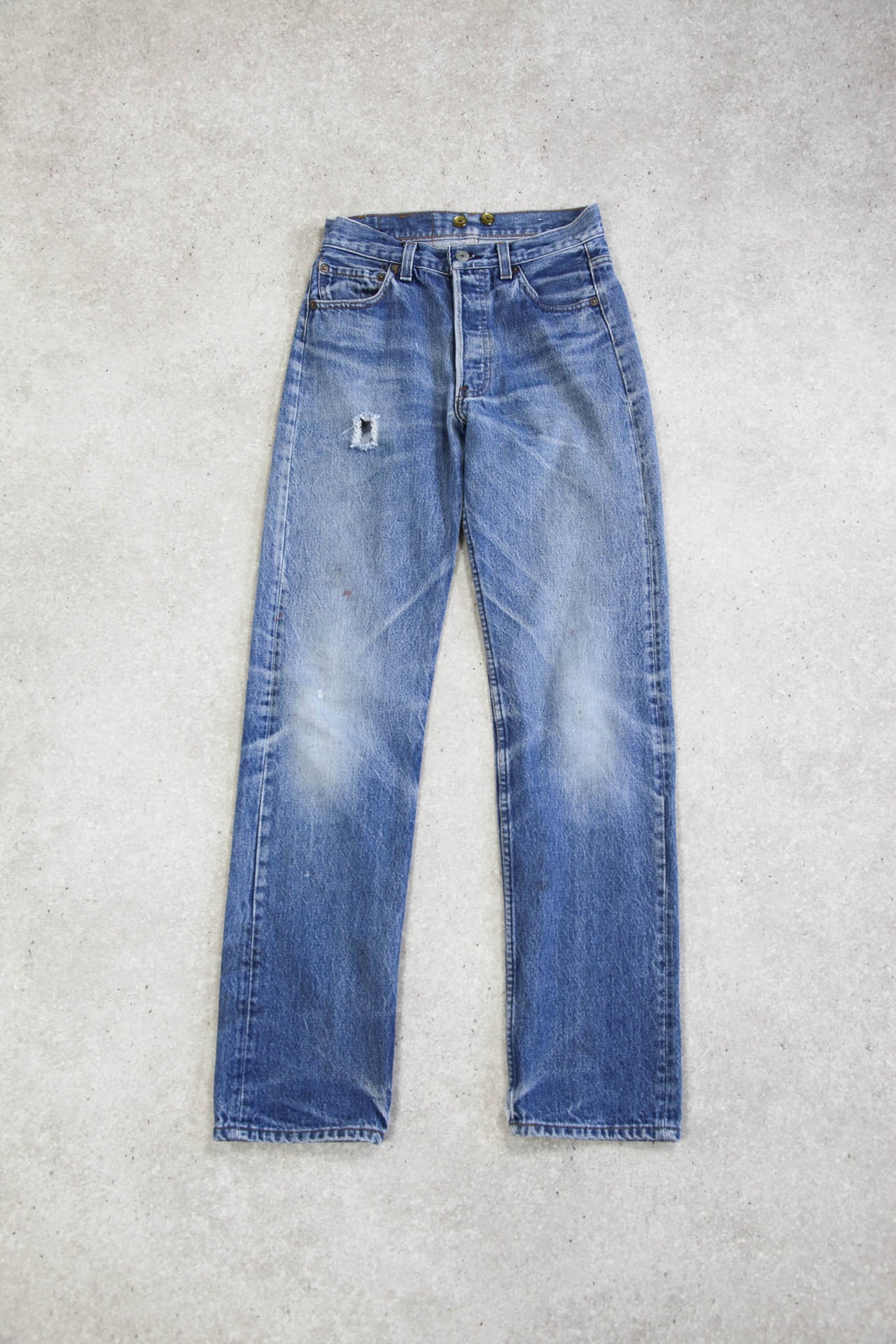 Levi's 501 Braces Buttons Mid Wash Jeans (W27 L32)