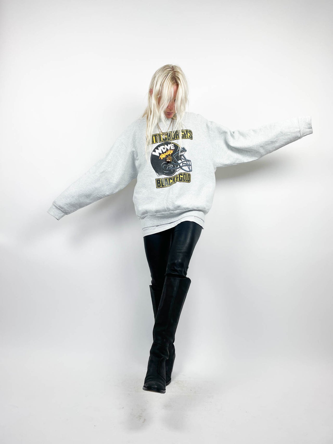 Pittsburgh's Black & Gold Grey Marl Sweat (L/XL)