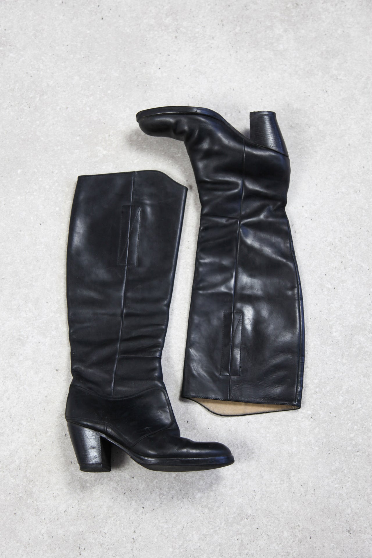 Acne Studios Pistol Knee High Black Leather Boots (EU37/ UK4)