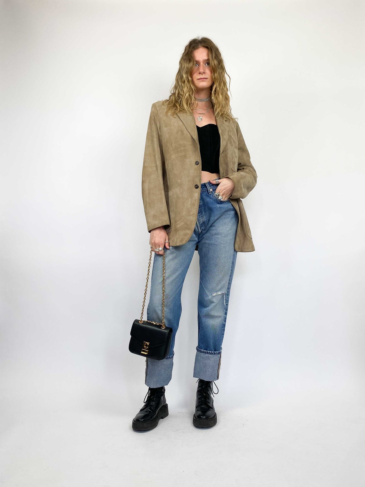 Vintage Sears Beige Suede Blazer (M/L)