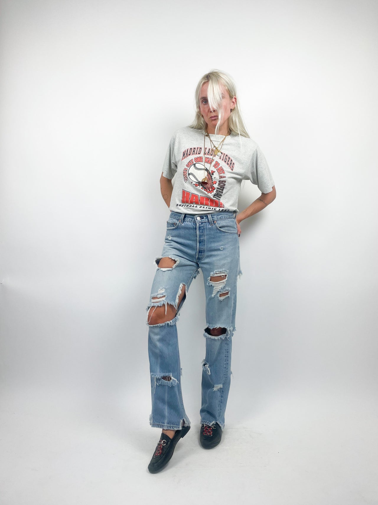 Single Stitch Softball Clinic 1997 Grey Marl Tee (XS/S)