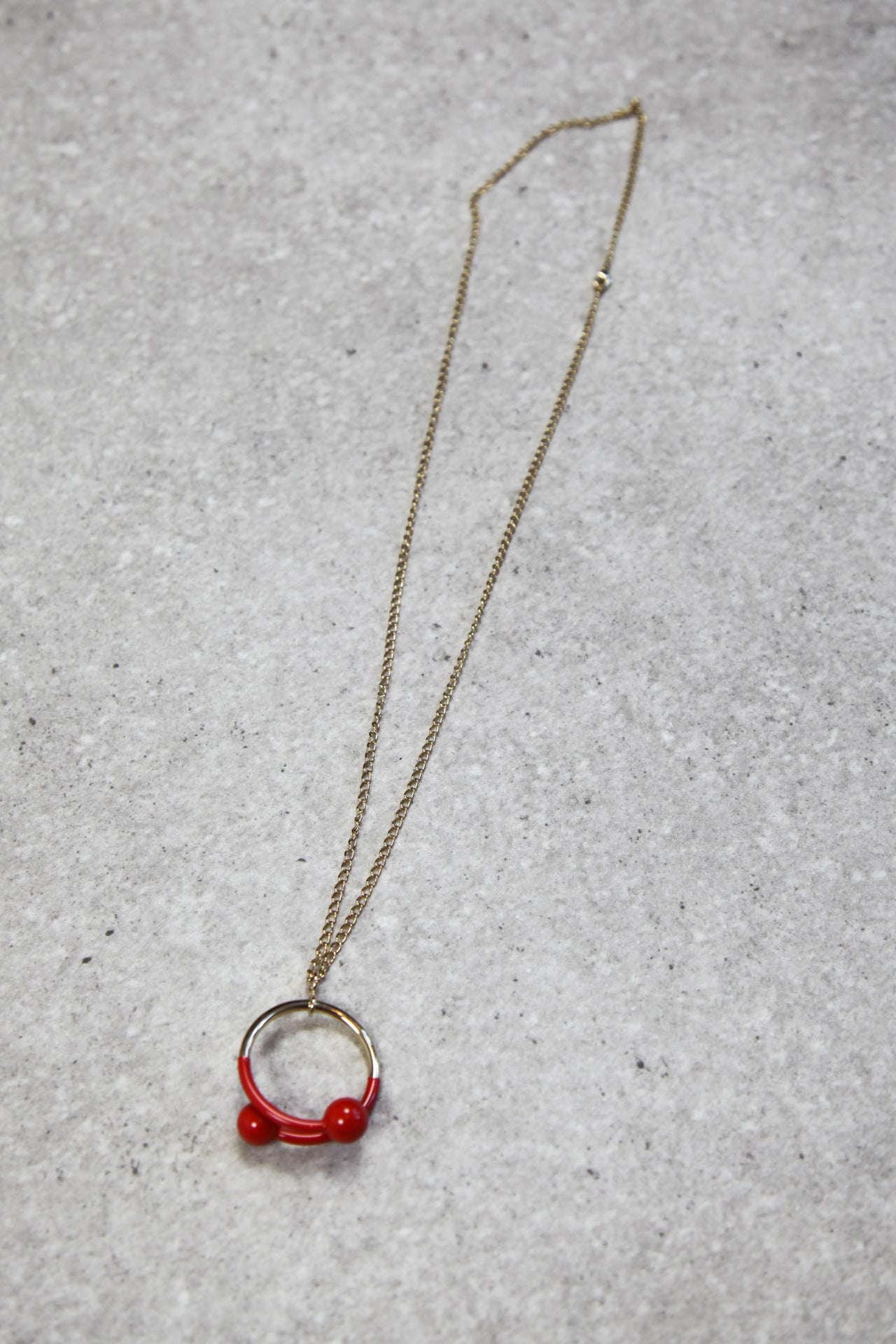 JW Anderson Double Ball Red Gold Necklace// RRP£245