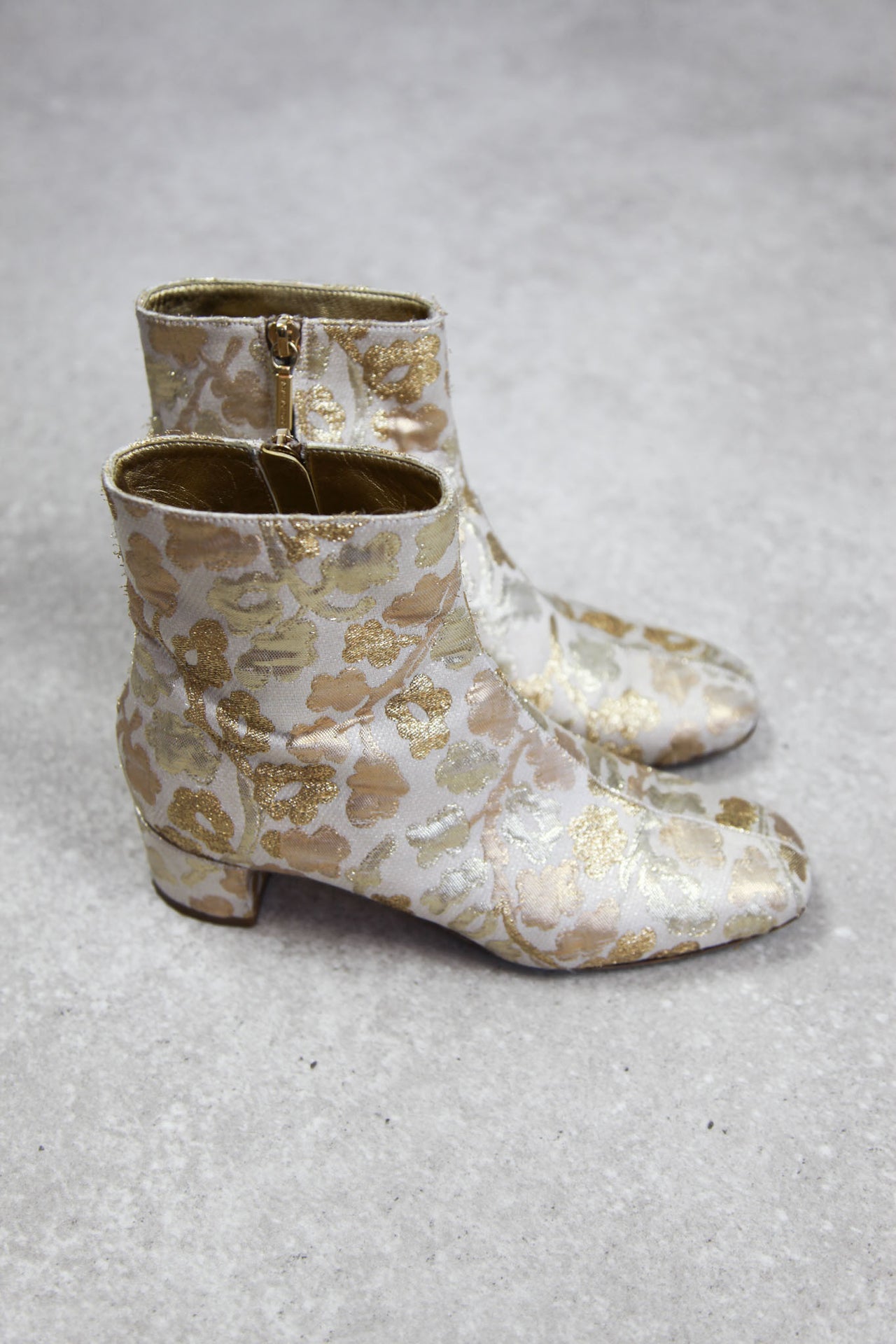 Dolce & Gabbana Gold Floral Boots (EU38/ UK5)