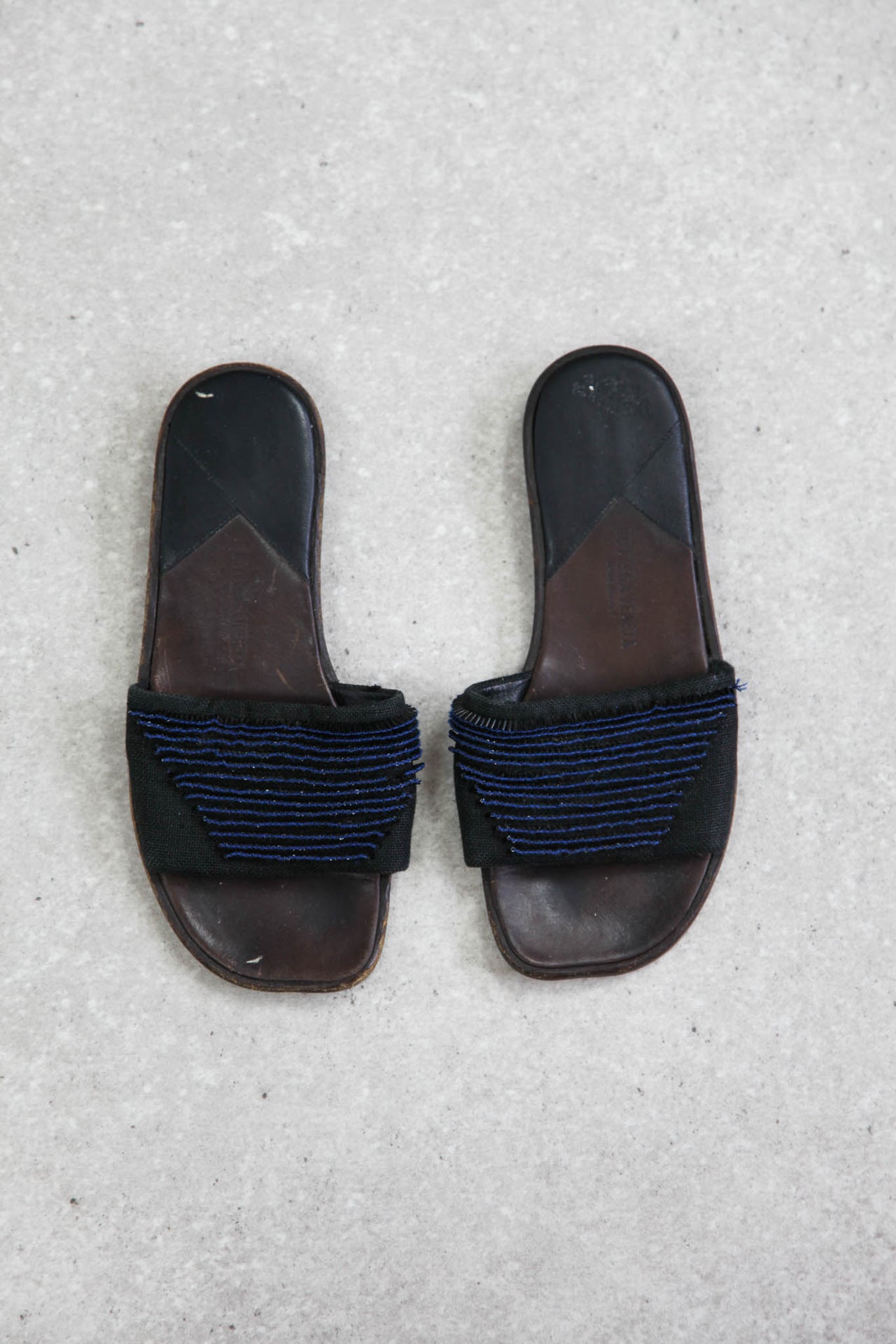 Bottega Veneta Black + Blue Sandals (EU37/ UK4/ US 6.5)