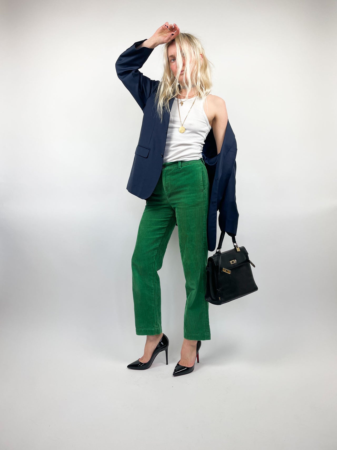 Polo by Ralph Lauren Green Corduroy Trousers (UK8/W27 L27)